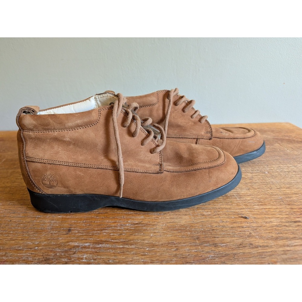 Vintage 90's Timberland Made in Italy Moc Toe Chukka Boots Suede Womens 8.5 W
